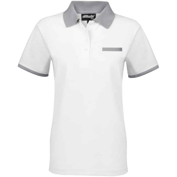 Ladies Caliber Golf Shirt – White — Ladies Caliber Golf Shirt – White