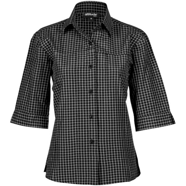 Ladies 3/4 Sleeve Prestige Shirt – Black — Ladies 3/4 Sleeve Prestige Shirt – Black