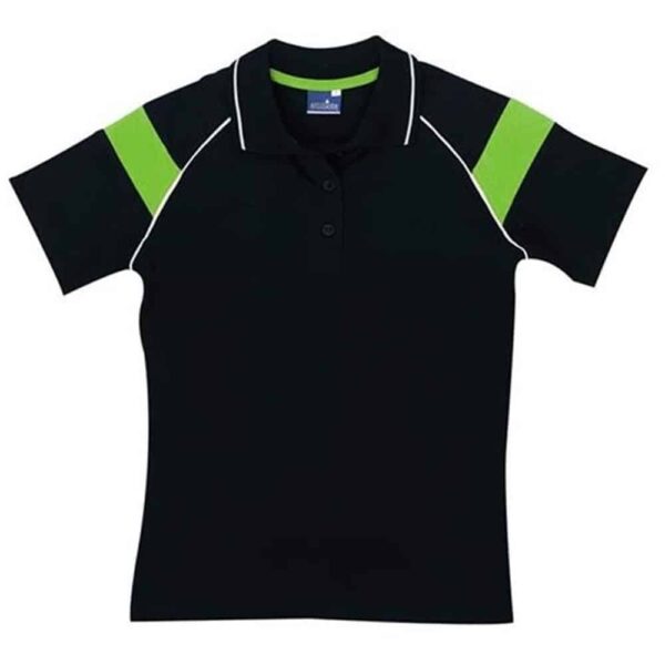 Ladies Score Golf Shirt – Black Lime — Ladies Score Golf Shirt – Black Lime