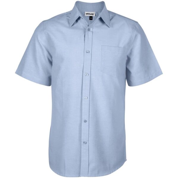 Mens Short Sleeve Oxford Shirt – Light Blue — Mens Short Sleeve Oxford Shirt – Light Blue
