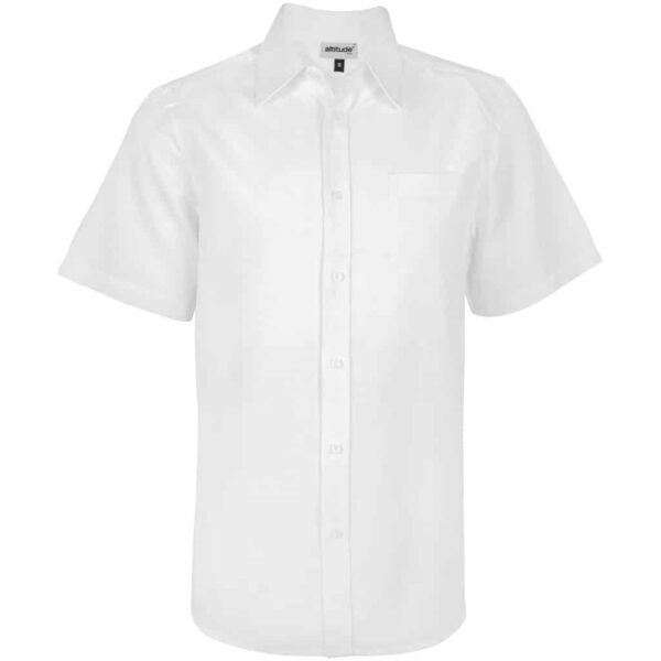 Mens Short Sleeve Oxford Shirt – White — Mens Short Sleeve Oxford Shirt – White