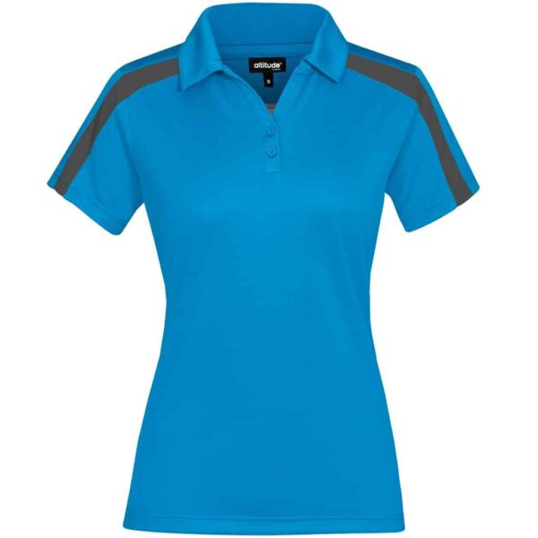 Ladies Nautilus Golf Shirt – Cyan — Ladies Nautilus Golf Shirt – Cyan