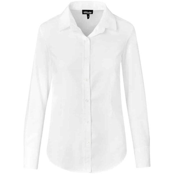 Ladies Long Sleeve Nottingham Shirt – White — Ladies Long Sleeve Nottingham Shirt – White