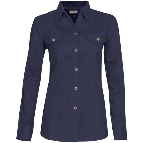 Ladies Long Sleeve Oryx Bush Shirt – Navy — Ladies Long Sleeve Oryx Bush Shirt – Navy