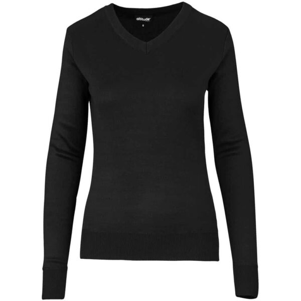 Ladies Long Sleeve Peru V-Neck Jersey – Black — Ladies Long Sleeve Peru V-Neck Jersey – Black