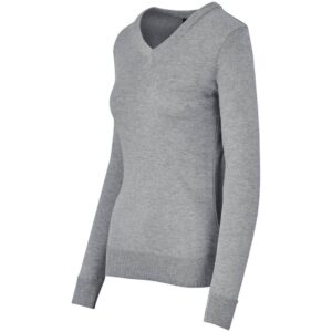Alternative view of Ladies Long Sleeve Peru V-Neck Jersey - Grey