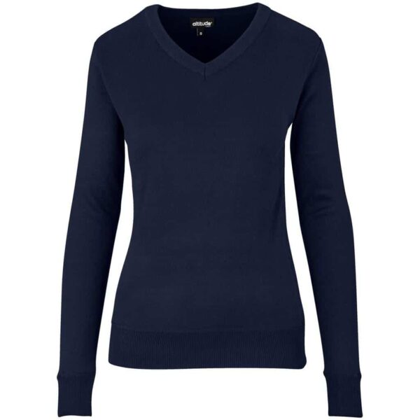 Ladies Long Sleeve Peru V-Neck Jersey – Navy — Ladies Long Sleeve Peru V-Neck Jersey – Navy