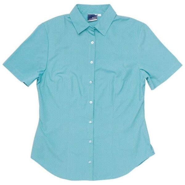 Ladies Short Sleeve Rita Shirt – Aqua — Ladies Short Sleeve Rita Shirt – Aqua