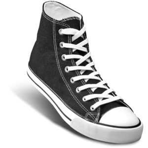 Unisex Retro High Top Canvas Sneaker - Black - Image 6