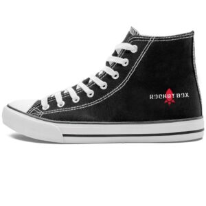 Unisex Retro High Top Canvas Sneaker - Black - Image 4