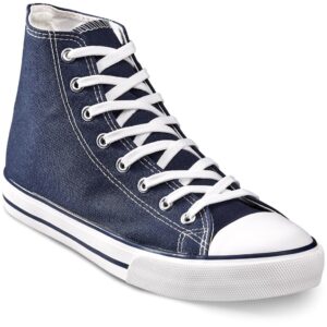 Unisex Retro High Top Canvas Sneaker - Navy - Image 6