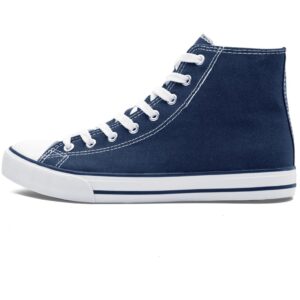 Unisex Retro High Top Canvas Sneaker - Navy - Image 5