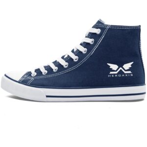 Unisex Retro High Top Canvas Sneaker - Navy - Image 2