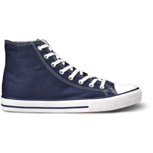 Unisex Retro High Top Canvas Sneaker - Navy - Image 3