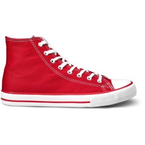 Unisex Retro High Top Canvas Sneaker - Red - Image 3