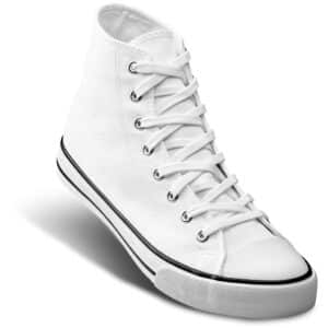 Unisex Retro High Top Canvas Sneaker - White - Image 5