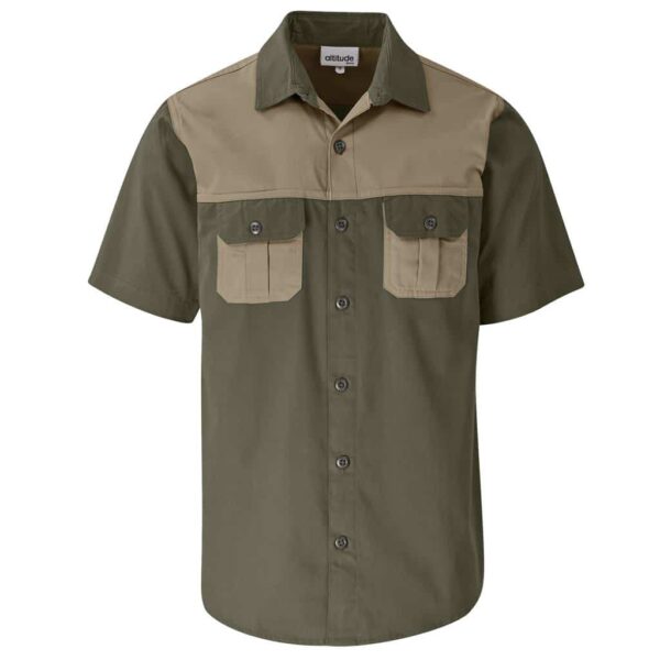 Mens Short Sleeve Serengeti 2-Tone Bush Shirt — Mens Short Sleeve Serengeti 2-Tone Bush Shirt