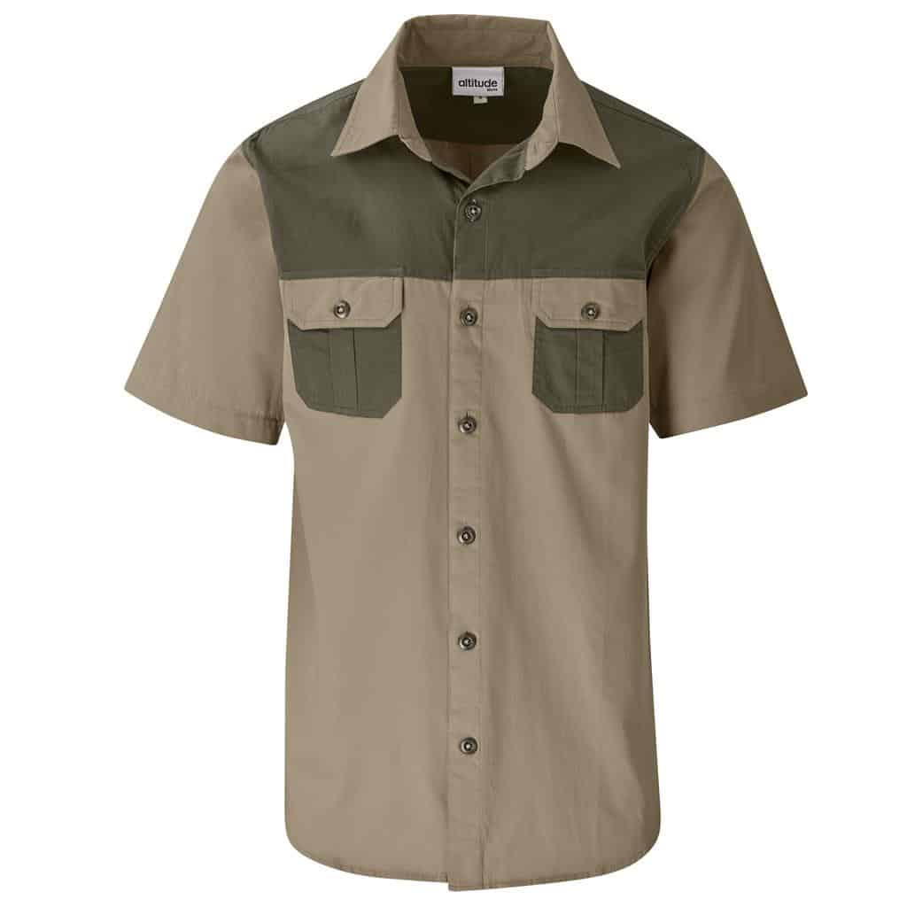 Mens Short Sleeve Serengeti 2-Tone Bush Shirt - Image 8