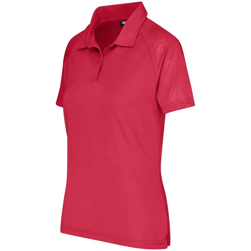 Ladies Santorini Golf Shirt - Red - Image 2