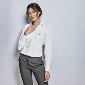 Ladies Long Sleeve Carolina Shirt - White - Image 5