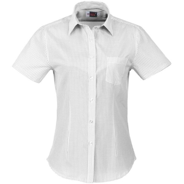 Ladies Short Sleeve Huntington Shirt – White Black — Ladies Short Sleeve Huntington Shirt – White Black
