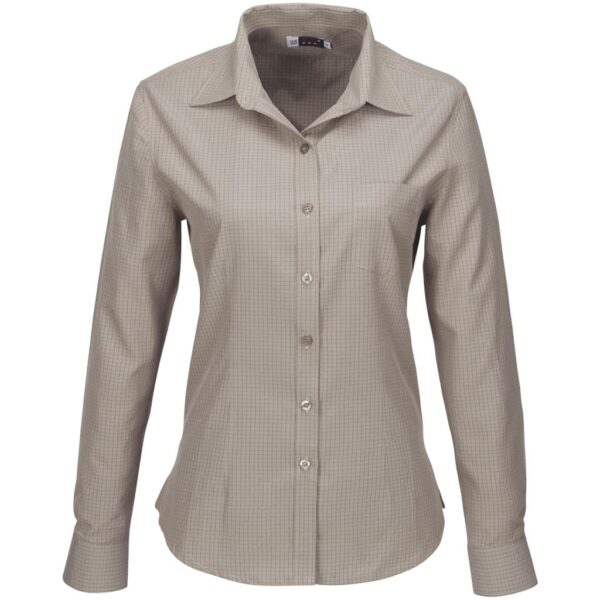 Ladies Long Sleeve Huntington Shirt – Khaki — Ladies Long Sleeve Huntington Shirt – Khaki