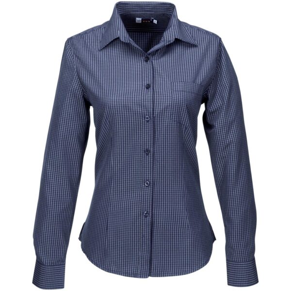 Ladies Long Sleeve Huntington Shirt – Navy — Ladies Long Sleeve Huntington Shirt – Navy
