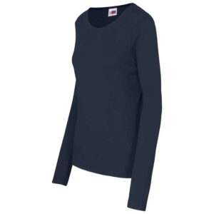 Ladies Long Sleeve Portland T-Shirt - Navy - Image 2