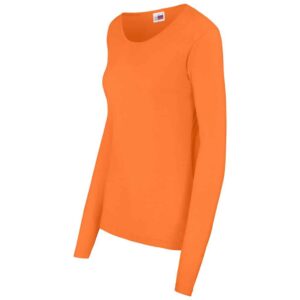 Ladies Long Sleeve Portland T-Shirt - Orange - Image 3