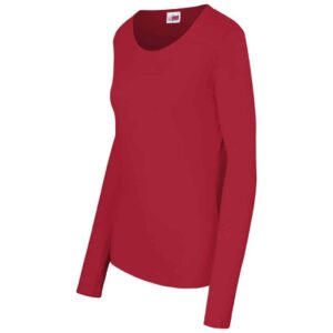 Ladies Long Sleeve Portland T-Shirt - Red - Image 2