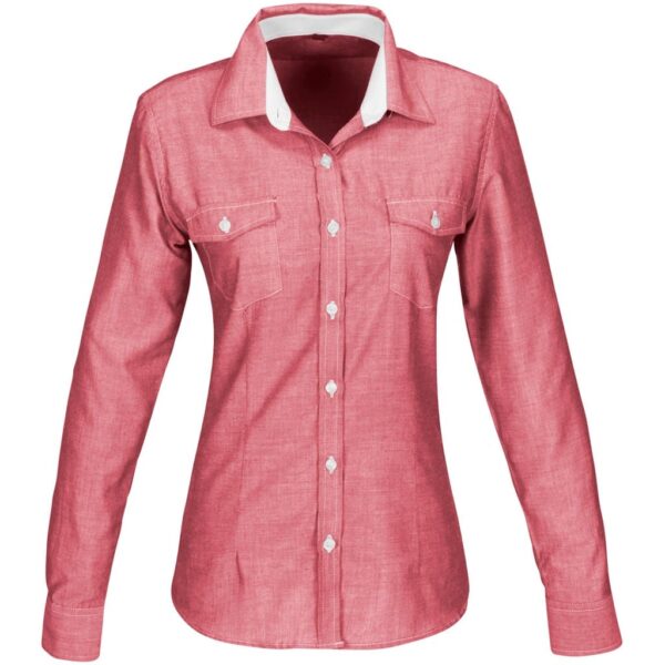 Ladies Long Sleeve Windsor Shirt – Red — Ladies Long Sleeve Windsor Shirt – Red