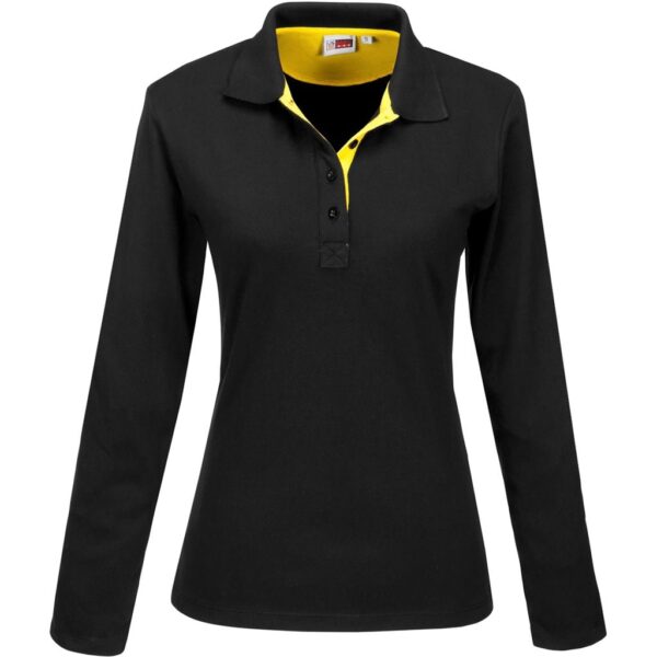 Ladies Long Sleeve Solo Golf Shirt – Yellow — Ladies Long Sleeve Solo Golf Shirt – Yellow