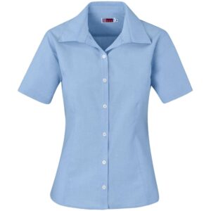 Ladies Short Sleeve Aspen Shirt – Blue — Ladies Short Sleeve Aspen Shirt – Blue