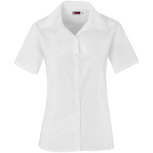 Ladies Short Sleeve Aspen Shirt – White — Ladies Short Sleeve Aspen Shirt – White