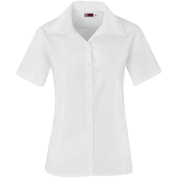 Ladies Short Sleeve Aspen Shirt – White — Ladies Short Sleeve Aspen Shirt – White