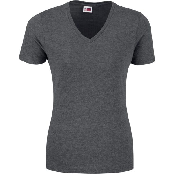 Ladies Michigan Melange V-Neck T-Shirt – Dark Grey — Ladies Michigan Melange V-Neck T-Shirt – Dark Grey