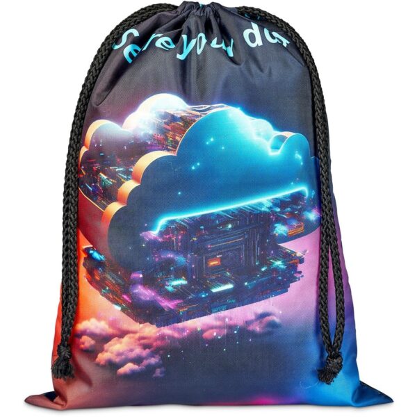 Hoppla Pacific Maxi Polyester Drawstring Pouch — Hoppla Pacific Maxi Polyester Drawstring Pouch