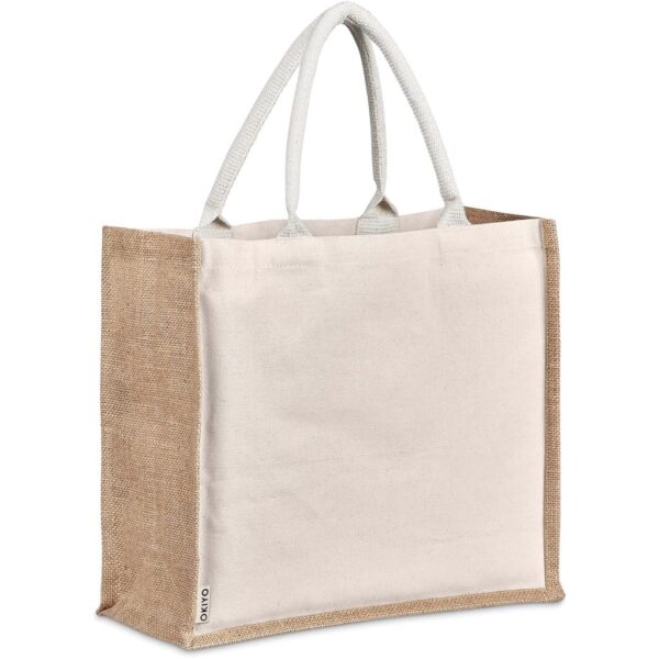 Okiyo Chinsai Maxi Jute & Cotton Tote — Okiyo Chinsai Maxi Jute & Cotton Tote