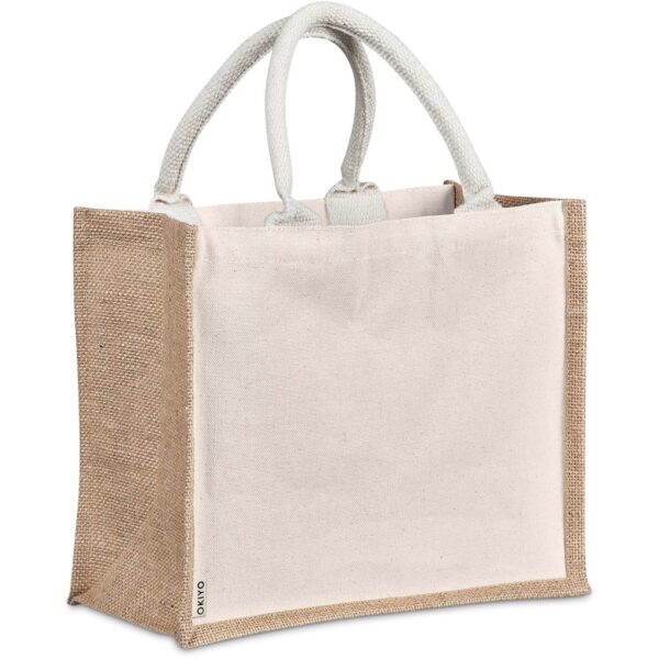 Okiyo Chinsai Midi Jute & Cotton Tote — Okiyo Chinsai Midi Jute & Cotton Tote