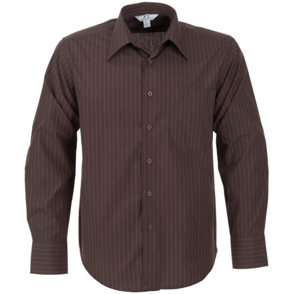 Mens Long Sleeve Manhattan Striped Shirt – Brown Old — Mens Long Sleeve Manhattan Striped Shirt – Brown Old