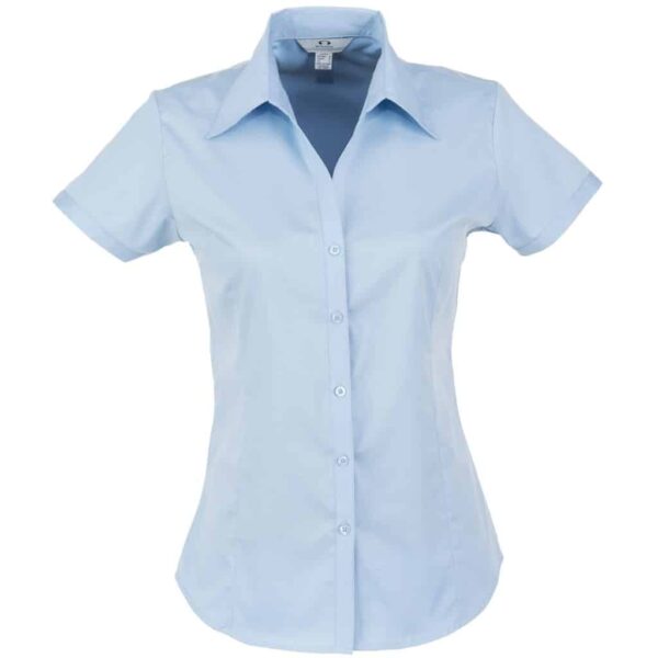 Ladies Short Sleeve Metro Shirt – Light Blue — Ladies Short Sleeve Metro Shirt – Light Blue