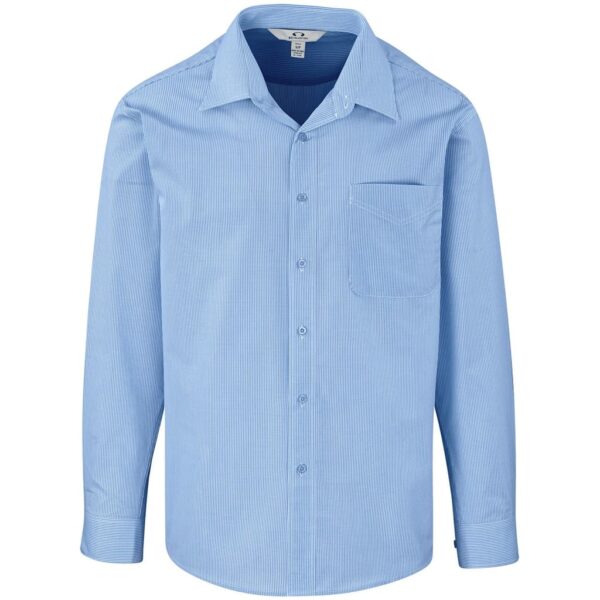 Mens Long Sleeve Micro Check Shirt – Light Blue — Mens Long Sleeve Micro Check Shirt – Light Blue