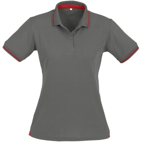 Ladies Jet Golf Shirt – Grey Red — Ladies Jet Golf Shirt – Grey Red