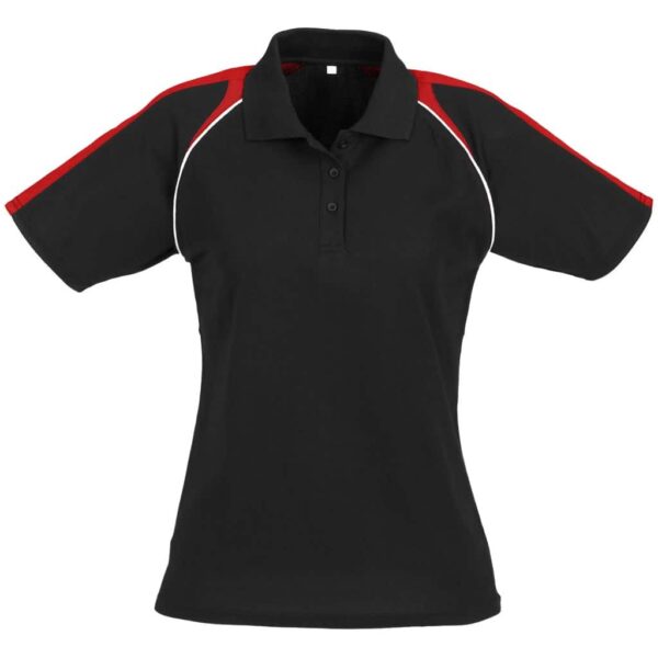 Ladies Triton Golf Shirt – Black Red — Ladies Triton Golf Shirt – Black Red