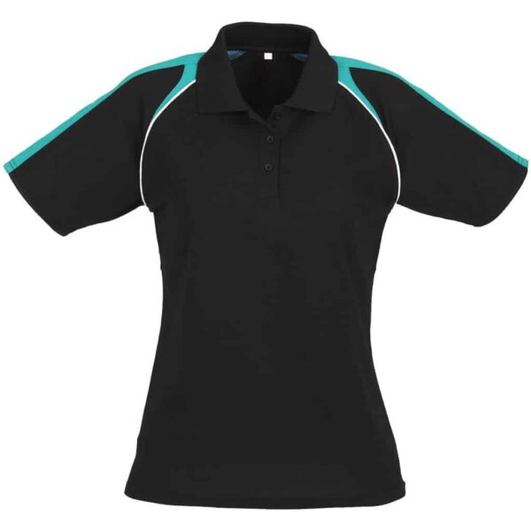 Ladies Triton Golf Shirt – Black Teal — Ladies Triton Golf Shirt – Black Teal
