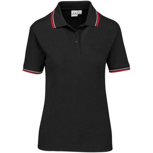 Ladies Cambridge Golf Shirt – Black Red — Ladies Cambridge Golf Shirt – Black Red