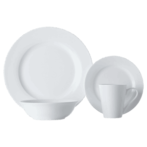 White Basics Cosmopolitan Rim Dinner Set 16 Piece — White Basics Cosmopolitan Rim Dinner Set 16 Piece