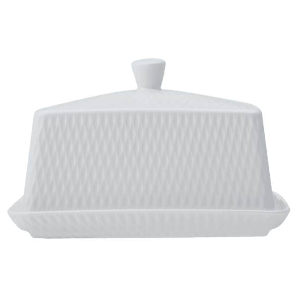 White Basics Diamonds Butter Dish — White Basics Diamonds Butter Dish
