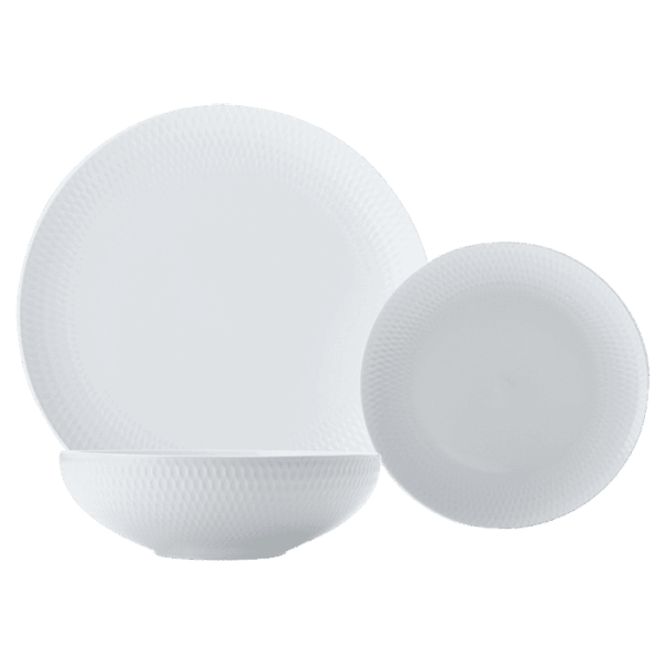 White Basics Diamonds Dinner Set 12 Piece — White Basics Diamonds Dinner Set 12 Piece