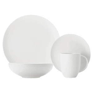 White Basics Diamonds Dinner Set 16 Piece — White Basics Diamonds Dinner Set 16 Piece
